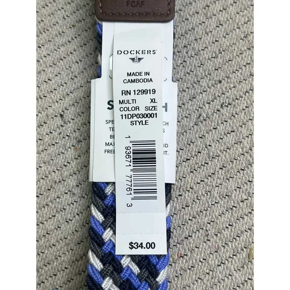 Dockers Stretch colorful braided belt,size XL (42-44), style:11DP030001,MSRP $34